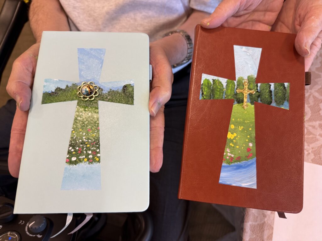 Two journals painted by a married couple